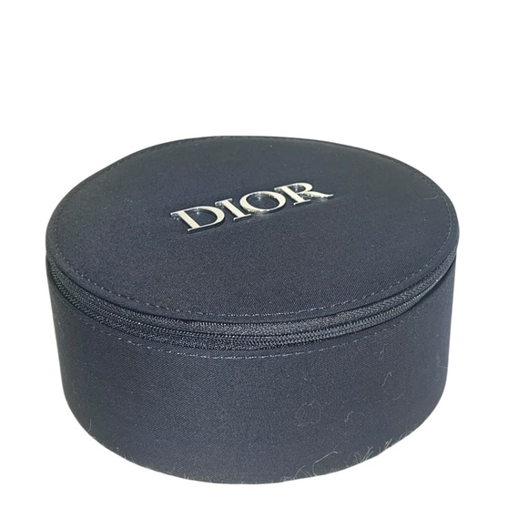 CHRISTIAN DIOR Round Vanity Pouch Travel Makeup Bag Case W MIRROR NIB - Picture 6 of 7